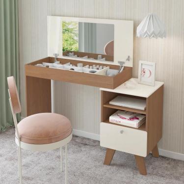 Imagem de Escrivaninha Penteadeira Dora 1 Gaveta Cinamomo-off White Artely Cinamomo-off White