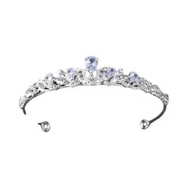 Imagem de Tiara De Cristal Prateada Para Noivas, Coroa De Princesa Com Diamantes