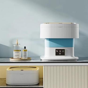 Imagem de Mini máquina de lavar portátil - Lavadora compacta dobrável de 16L com função de desidratação, ideal para roupas de bebê, meias, roupas íntimas - perfeita para apartamentos, dormitórios, acampamento e