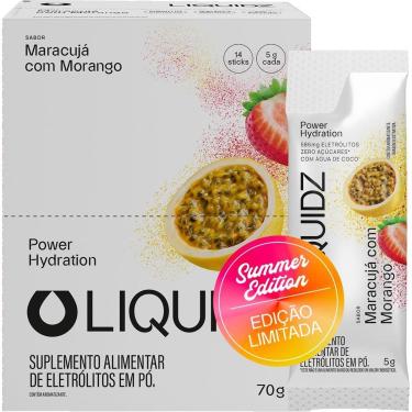 Imagem de LIQUIDZ® - Eletrólitos Zero Açúcares - Sabor Maracujá com Morango - Kit 1 Caixa - 14 sachês-Unissex