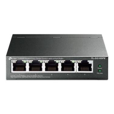 Imagem de Switch Gigabit Easy Smart 10-100-1000 C- 5 Portas (sendo 4 Poe) Tl-sg105pe Smb