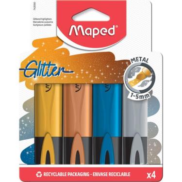 Imagem de Marca Texto Glitter Metal Estojo C-4 Cores Maped