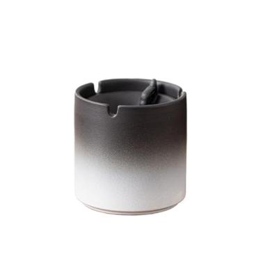 Imagem de Cinzeiro moderno em forma de funil de tamanho grande com tampa adequado para uso doméstico e escritório cor sólida à prova de vento estilo chinês decoração de casa