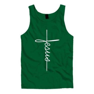 Imagem de Camiseta Jesus Fé Gospel Gratidão Regata - BLACKCHIC, Verde, M