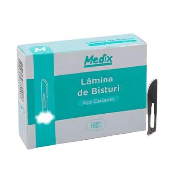 Imagem de Kit C/ 100 Unidade Lamina Bisturi Número 15C Medix Aço Carb