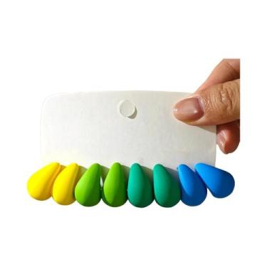 Imagem de Conjunto De Brincos De Resina Em Formato De Gota De Água Marrom Tijolo