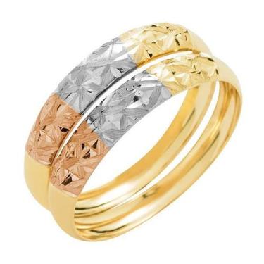 Imagem de Par Aparador Aliança Scacchi De Ouro 18k Para Noivado E Casamento 2 Pe