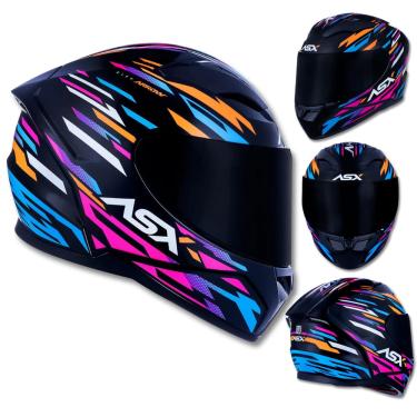Imagem de Capacete ASX City Arrow Preto Rosa e Laranja