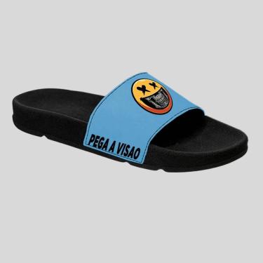 Imagem de Chinelo Slide Adulto e Infantil Desenho Kids Confortável Estampado Carinha Caveira-Masculino
