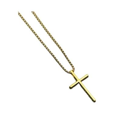 Imagem de Colar Choker Masculino Em Aço Inoxidável Cor Dourada, Joias De Moda Co