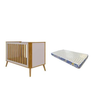 Imagem de Berço Americano Théo 3 em 1 Mini Cama 100% MDF + Colchão - - Moveis Pe