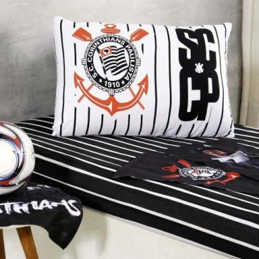 Imagem de Jogo de Cama Solteiro Corinthians 100% Algodão BeneCasa 2Pçs - Bene Ca