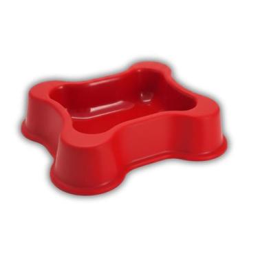 Imagem de Comedouro Pet Linha Osso (300ml) Cor Vermelho FAMAPET