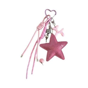 Imagem de Chaveiro De Couro PU Estrela-do-mar Fofa Com Corda Trançada, Charm Par