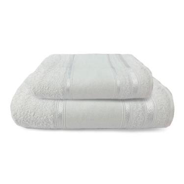 Imagem de Jogo Toalha 1 Banho + 1 Rosto Para Pintura E Bordados - Dugu, Branco 