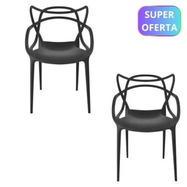 Imagem de Kit 2 Cadeiras Allegra Design Preto Sala Cozinha Jantar - EVOLUX
