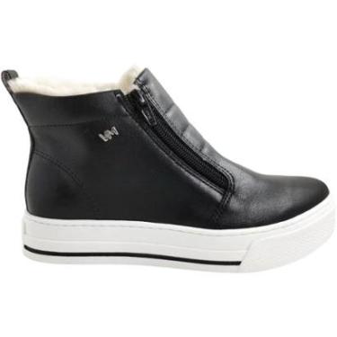 Imagem de Tênis Feminino Casual Botinha em Couro e Forro com Pelo Via Marte 030-001-Feminino