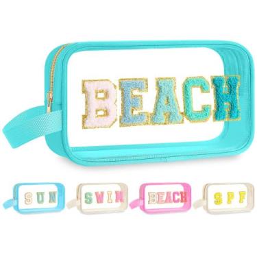 Imagem de Bolsa de praia Kacctyen Clear impermeável para mulheres, azul