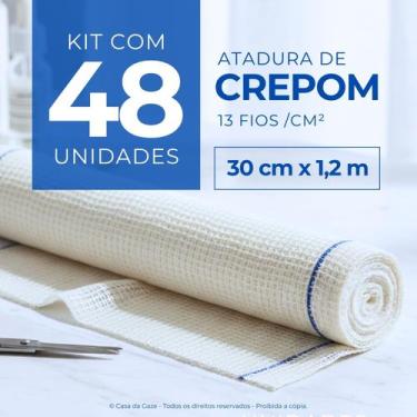 Imagem de Atadura Crepom Faixa Bandagem Elástica 30cm Kit 48 Unidades - TEXMED