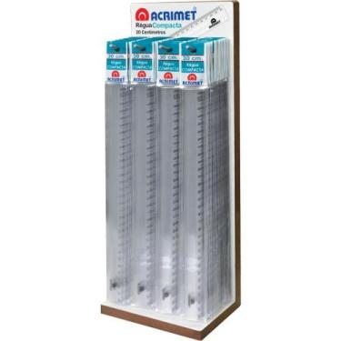 Imagem de Régua de Poliestireno Compacta 30CM - Display com 100 Unidades - Acrim