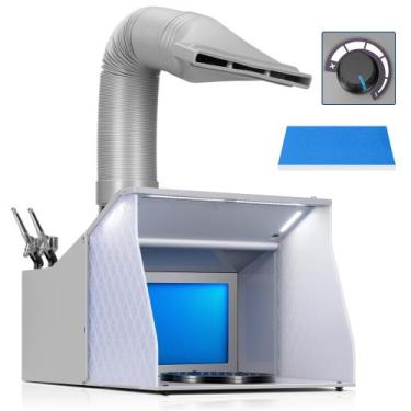 Imagem de Cabine de Pintura para Aerógrafo VIVOHOME com Ventiladores Duplos e Ki