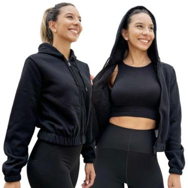 Imagem de Casaco Jaqueta Peluciado Blusa de Frio Inverno Capuz Ziper - SOPHIA MO