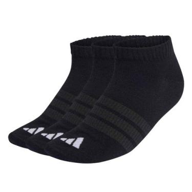 Imagem de Kit Meia Adidas Invisível - 3 Pares, Preto, Branco, 43/45