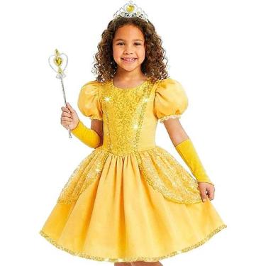 Imagem de Fantasia Princesa Branca Neve Capa Luva Varinha Coroa Tiara - Fantasia