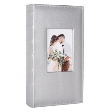 Imagem de Álbum de fotos RECUTMS 4x6in 300 Fotos PU Leather Silver