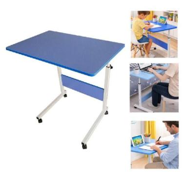 Imagem de Mesinha Notebook Regulável com Rodas Home Office Azul - Yeet