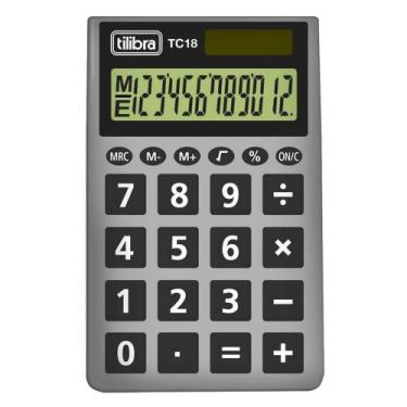 Imagem de Calculadora 12 dig tc18 cinza tilibra