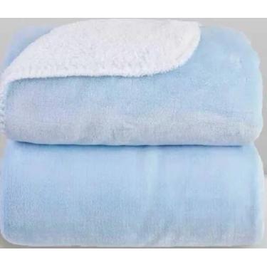 Imagem de Cobertor Bebe Plush com Sherpa Liso - LAÇO BEBE, Azul
