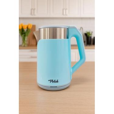 Imagem de Chaleira elétrica inox color 1,8l polak, Azul, 220V