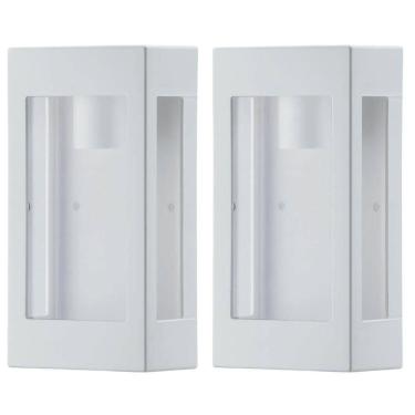 Imagem de Jogo 2 Arandelas Brancas Bivolt Lente Transparente Prime Luminária Externa Jardim Dital