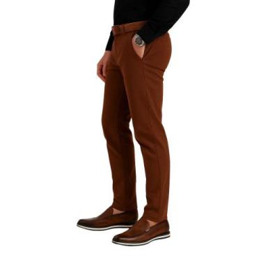 Imagem de Calça Esporte Fino Sarja Slim Medson, Caramelo, 44, Masculino