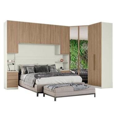 Imagem de Quarto Modulado Casal Ambiente 5.4 New Predileto 5 Peças Areia Jequiti
