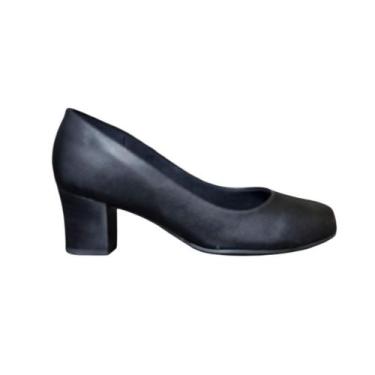 Imagem de Sapato Feminino PICCADILLY Scarpin Salto grosso 110072, Preto, Liso, 3
