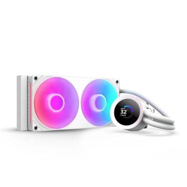 Imagem de Water Cooler NZXT Kraken Plus 240 RGB Branco com Tela LCD 240mm RL-KR2