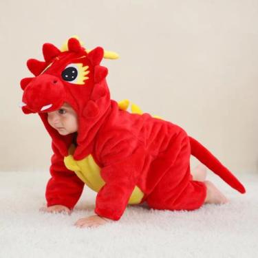 Imagem de Macacão de Frio Inverno Pijama Infantil de Bebê Urso Ursinho Dragão Ve