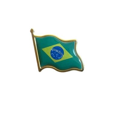 Imagem de Broche Brasil Pin Bandeira Brasileira Acessório Diplomático BR - Brazi