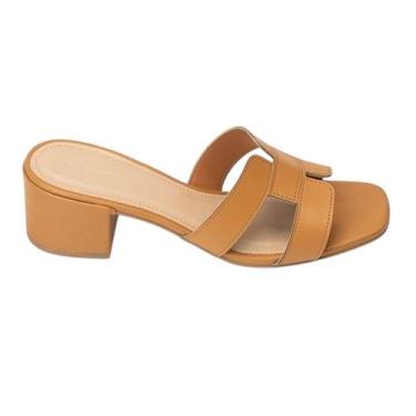 Imagem de Tamanco rafitthy feminino salto medio casual 18.96007a caramelo, Caram