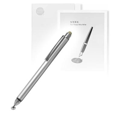 Imagem de BoxWave Caneta Stylus compatível com Ratta SuperNote A5 - Caneta Stylus capacitiva DualTip, ponta de disco de fibra - prata metálica