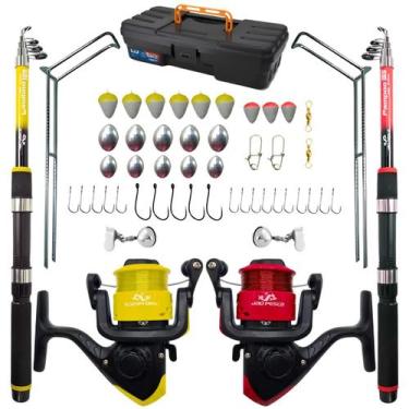 Imagem de Kit de pesca Duplo Vara + Molinete e Acessorios - Albatroz Fishing