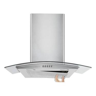 Imagem de Coifa de Parede 90 cm Inox e Vidro Curvo Residencial Cozinha Depurador