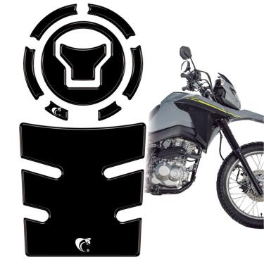 Imagem de Kit Protetor de Tanque e Bocal Resinado Bros 160 2025-2026 Preto Liso Autocolante Teu Adesivo