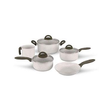 Imagem de Jogo De Panelas 5 Peças Vanilla Em Alumínio E Revestimento Cerâmico Antiaderente Ceramic Life Brinox
