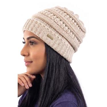 Imagem de Gorro de tricô inverno feminino 60018 - - Domizia, Cru