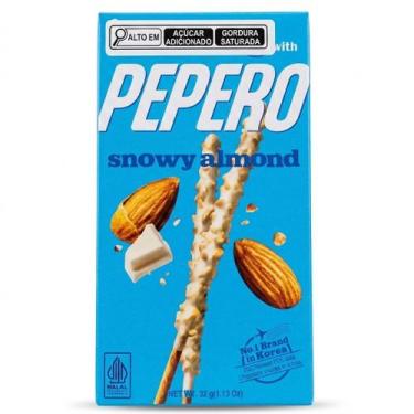 Imagem de Pepero Palito de Choco Branco e Amêndoa Snowy Almond 32g - Lotte