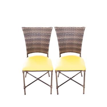 Imagem de Kit 2 Cadeiras Sala de Jantar de Fibra Sintetica Cor:Amarelo