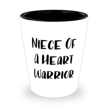 Imagem de Presentes de sobrinha para sobrinha, sobrinha de um guerreiro de coração, copo de dose especial para sobrinha, copo de cerâmica da Aunt